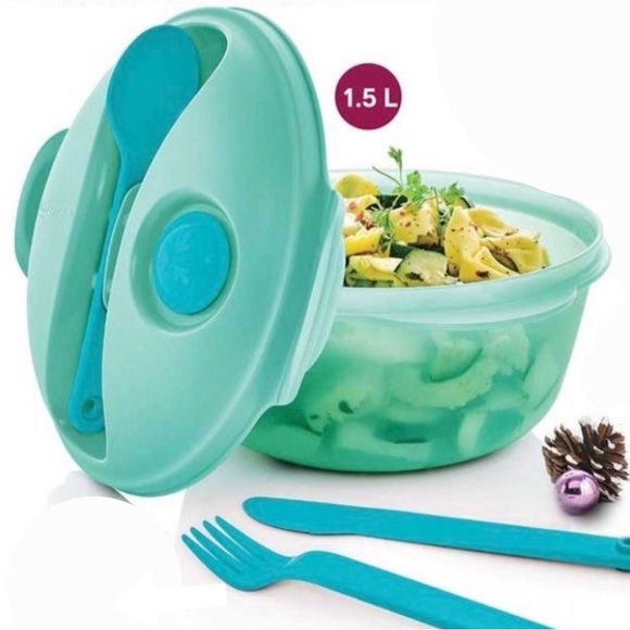 Tupperware Crystalwave Hot Food on The Go Set with Plus Stain Guard -  1.5 Liter - Picture 3 of 5